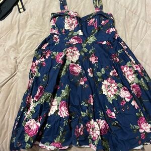 Navy Floral Dress